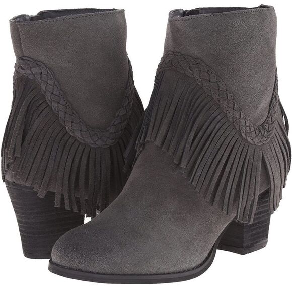 Sbicca Patience Grey Suede Leather
Fringe Booties - Picture 4 of 7